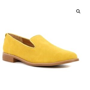 NWOT Franco Sarto Jeena Golden Yellow Suede Slip-On Loafers size 8.5M